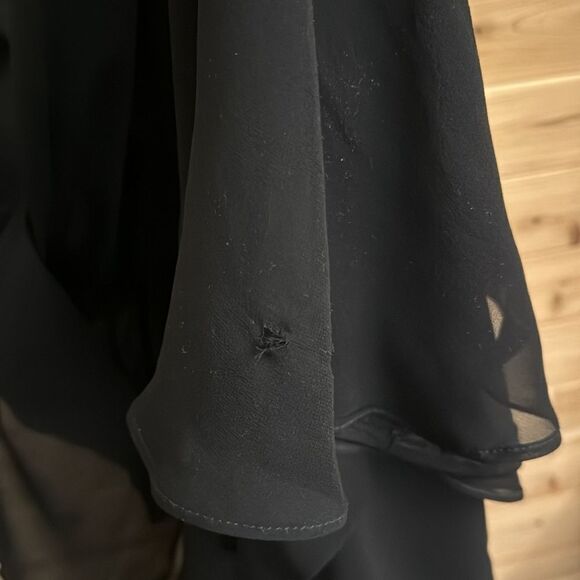 Tadashi Shoji Size 6 100% Silk Floor Length Ruffle Halter Neck Gown Maxi Dress - Picture 8 of 14